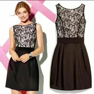 mark Grand Entrance black lace mini sleeveless dress medium